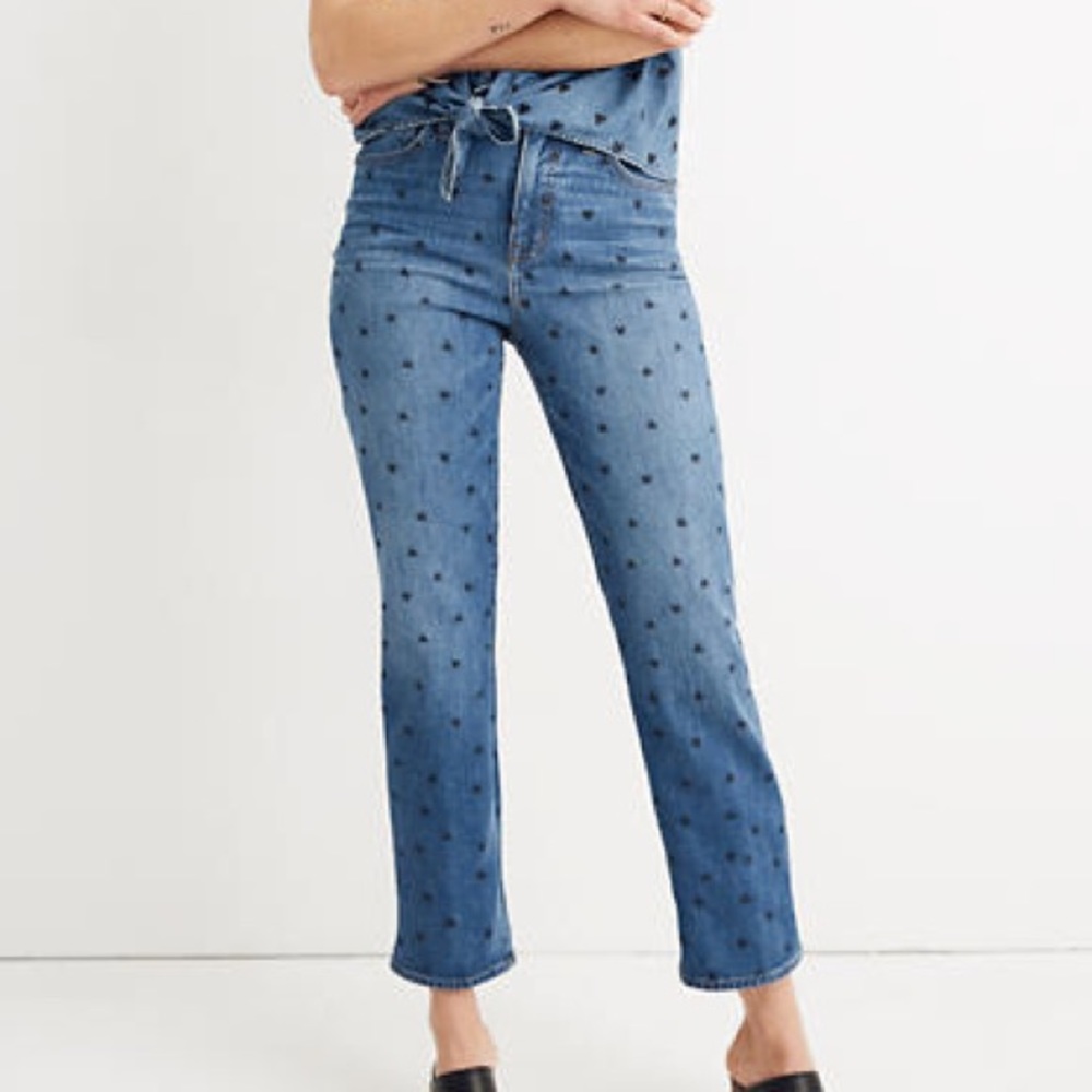 Madewell | NWT Classic Straight Jean heart print